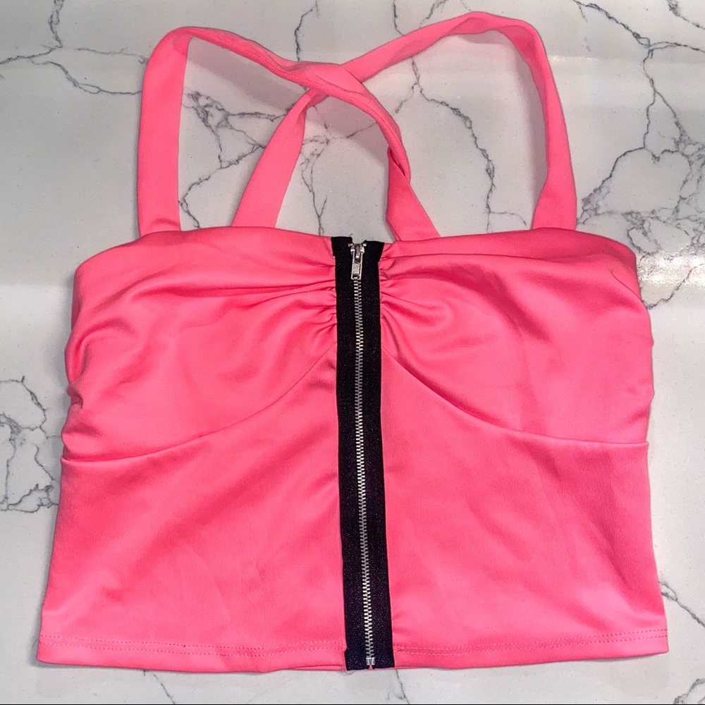 Pink Crop Top Tank Top Medium